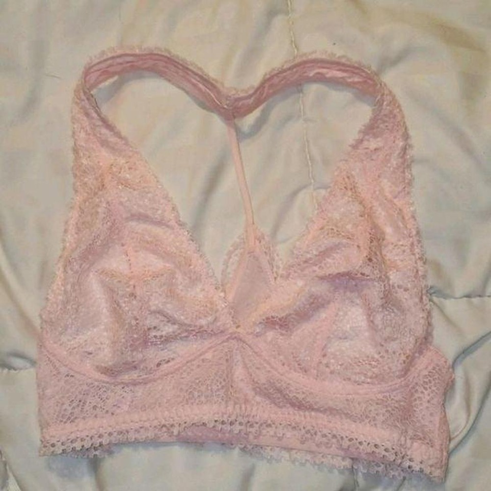 VS Light Pink Lace Bralette XS